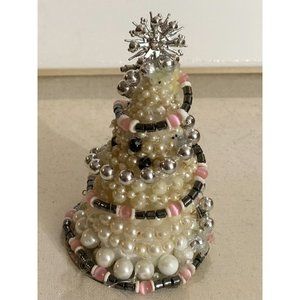 Christmas Tree 5 inches tall made of Jewelry